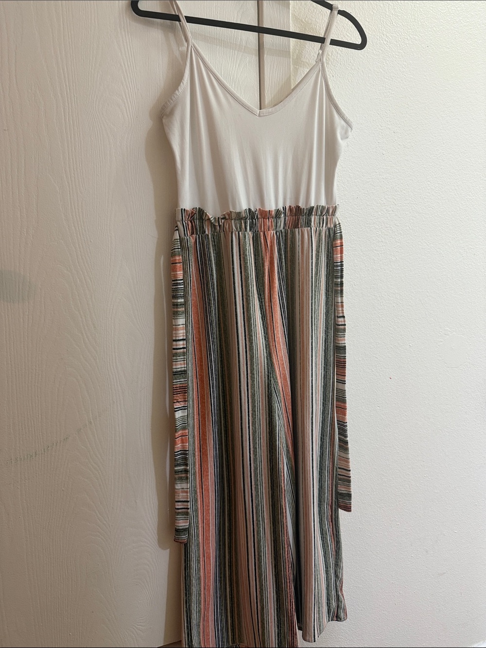 Ultra Flirt White Bodice Striped Maxi Dress